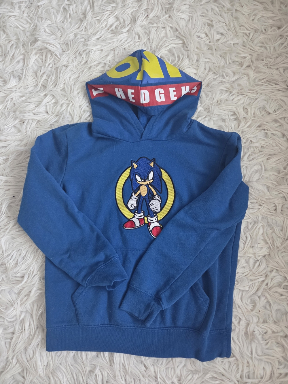 Sonic the Hedgehog Blue Kids Hoodie Size 10, Cotton Blend